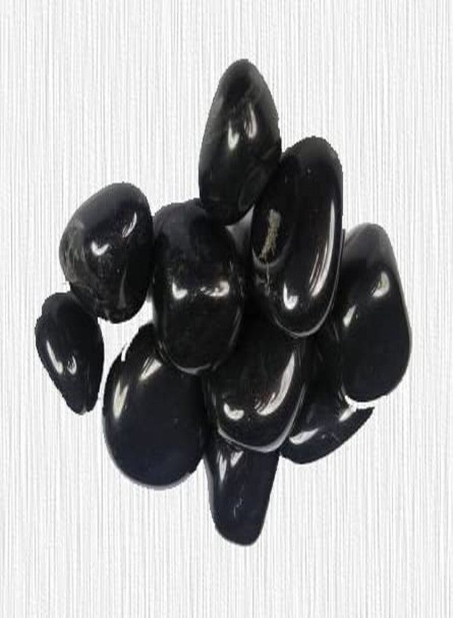 TOI SHOP Black Sea-Salt Agate Tumble/Pebbles Stone. For Reiki, Crystal, Vastu, Fang Shui Aura, Home Decor, Office Decor, Gifting, Good Luck, Showpiece Etc (Black, 900 Gm) - Image 2